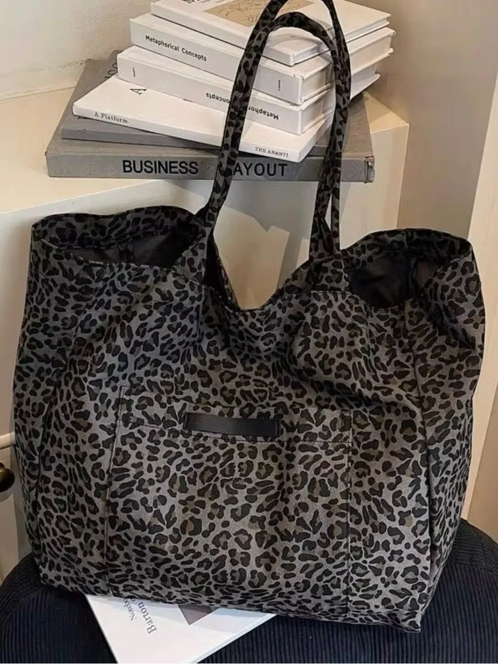 New Leopard Print Oversized Tote Shoulder Bag